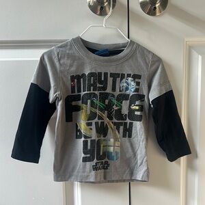 Star Wars Kids Gray and Black Long Sleeve Shirt